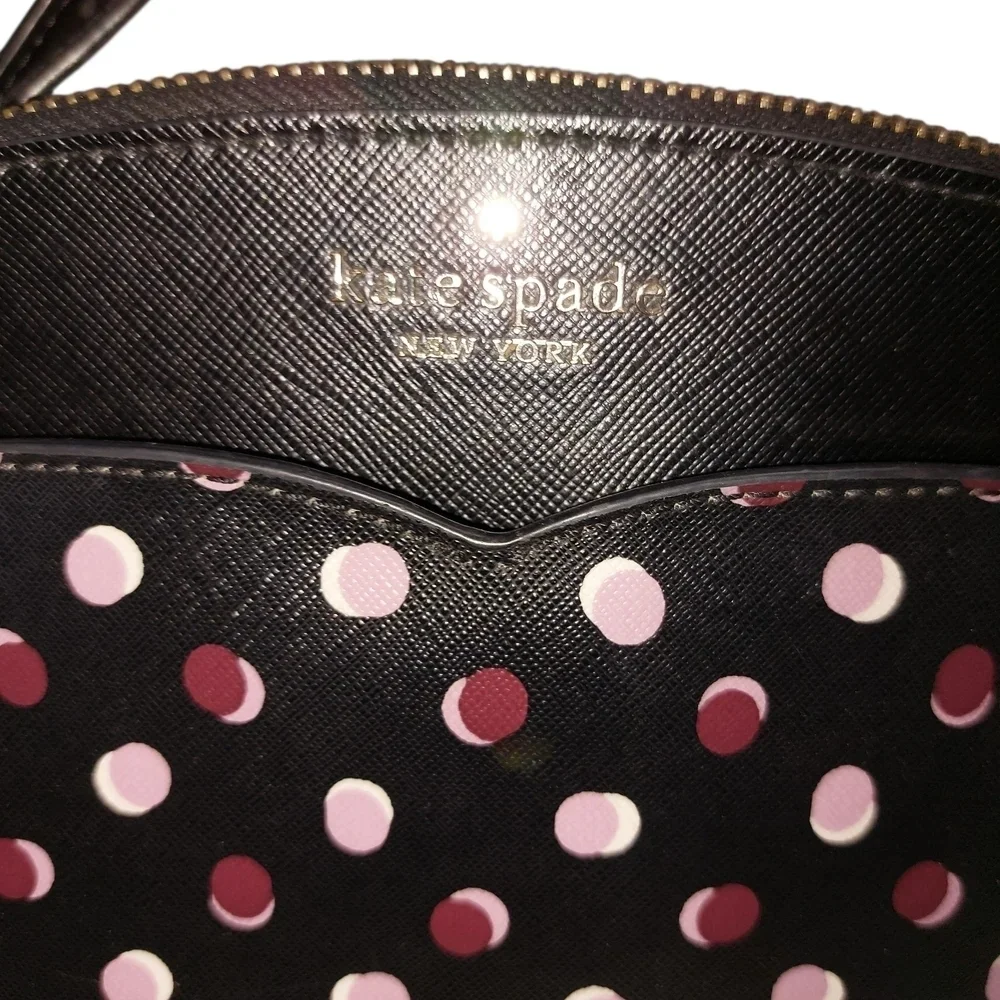 Kate Spade Black and Pink Polka Dot Crossbody Bag